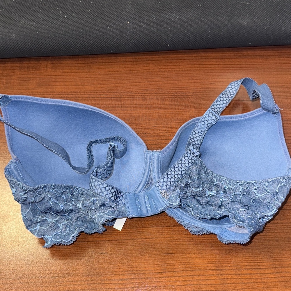 Simone Pérèle Caresse Spacer Foam 3D Plunge Underwire T shirt Bra 34D Dusk Blue - Picture 9 of 9